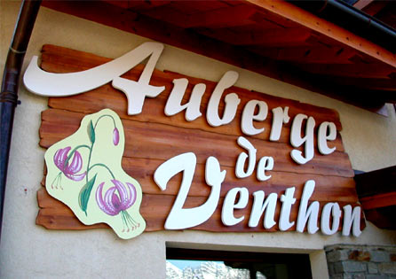 Cration enseigne publicitaire Auberge de Venthon