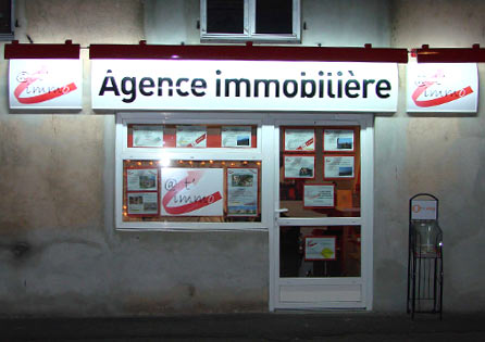 Enseigne publicitaire lumineuse Act'immo